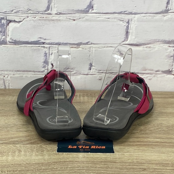 Abeo Pink and Gray Casual Thong Sandals - Picture 4 of 9